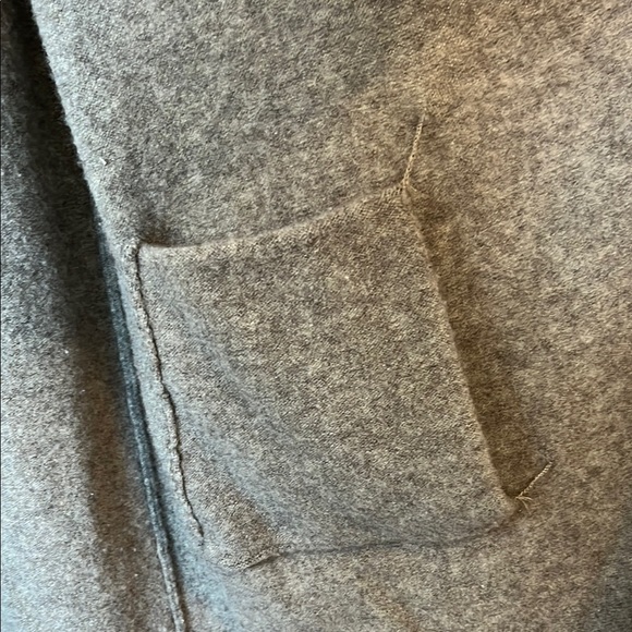 Raffi Greige Wool Yak Long Open Front Shrug with Waterfall Collar - Size Small - Picture 8 of 15